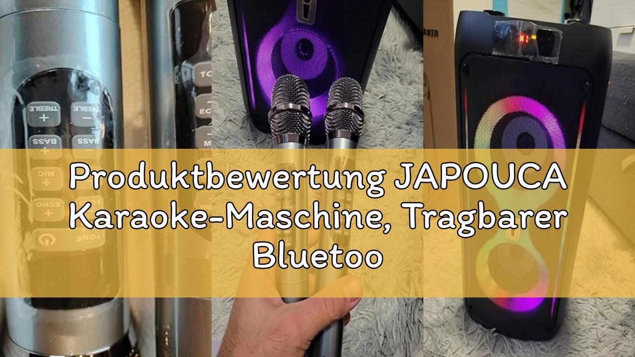 Produktbewertung JAPOUCA Karaoke-Maschine, Tragbarer Bluetooth-Lautsprecher mit 2 drahtlosen Mikrofo
