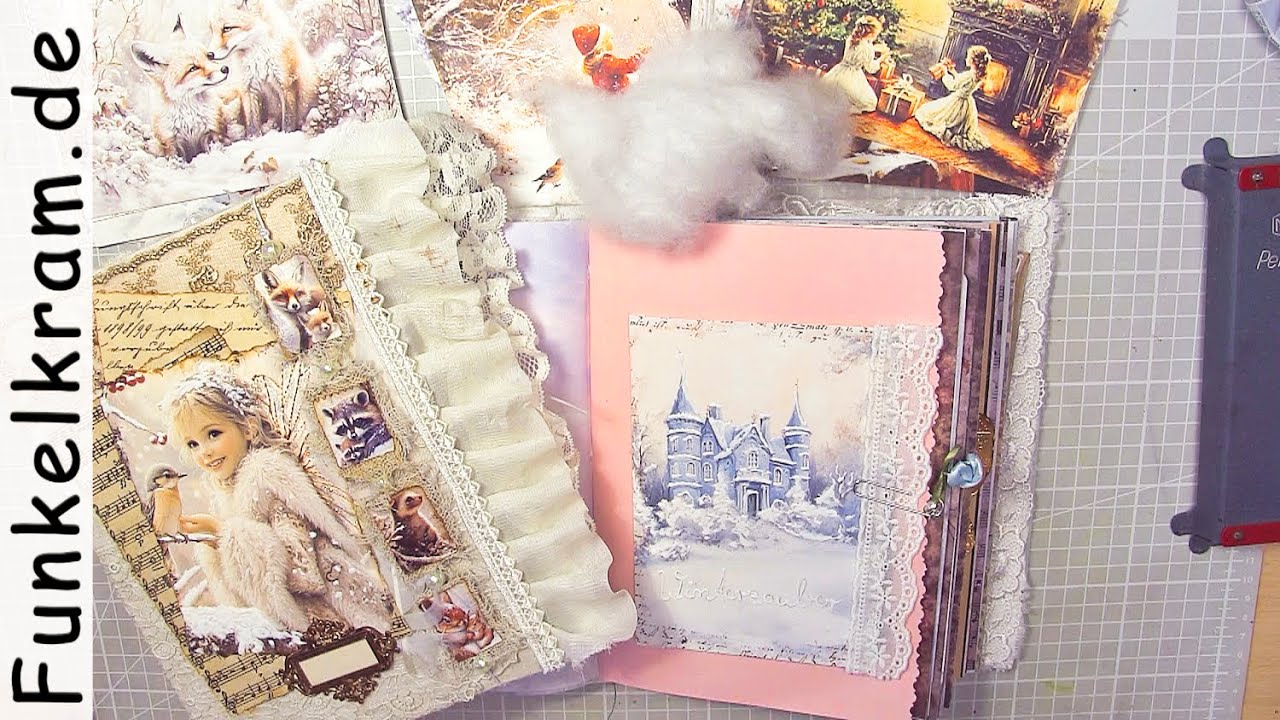 Junk Journal Karten dekorieren, glitzer oder grungy, was magst du lieber ?