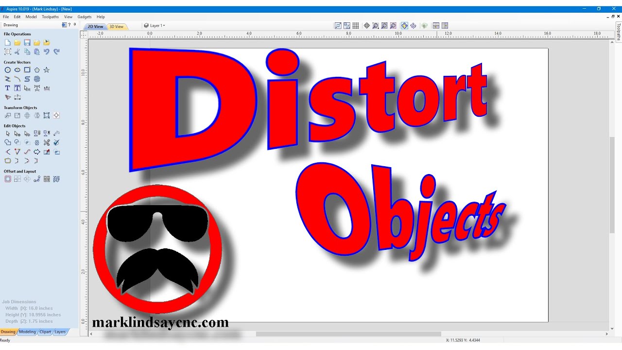 Using The Distort Tool -  Part 38 - Vectric For Absolute Beginners