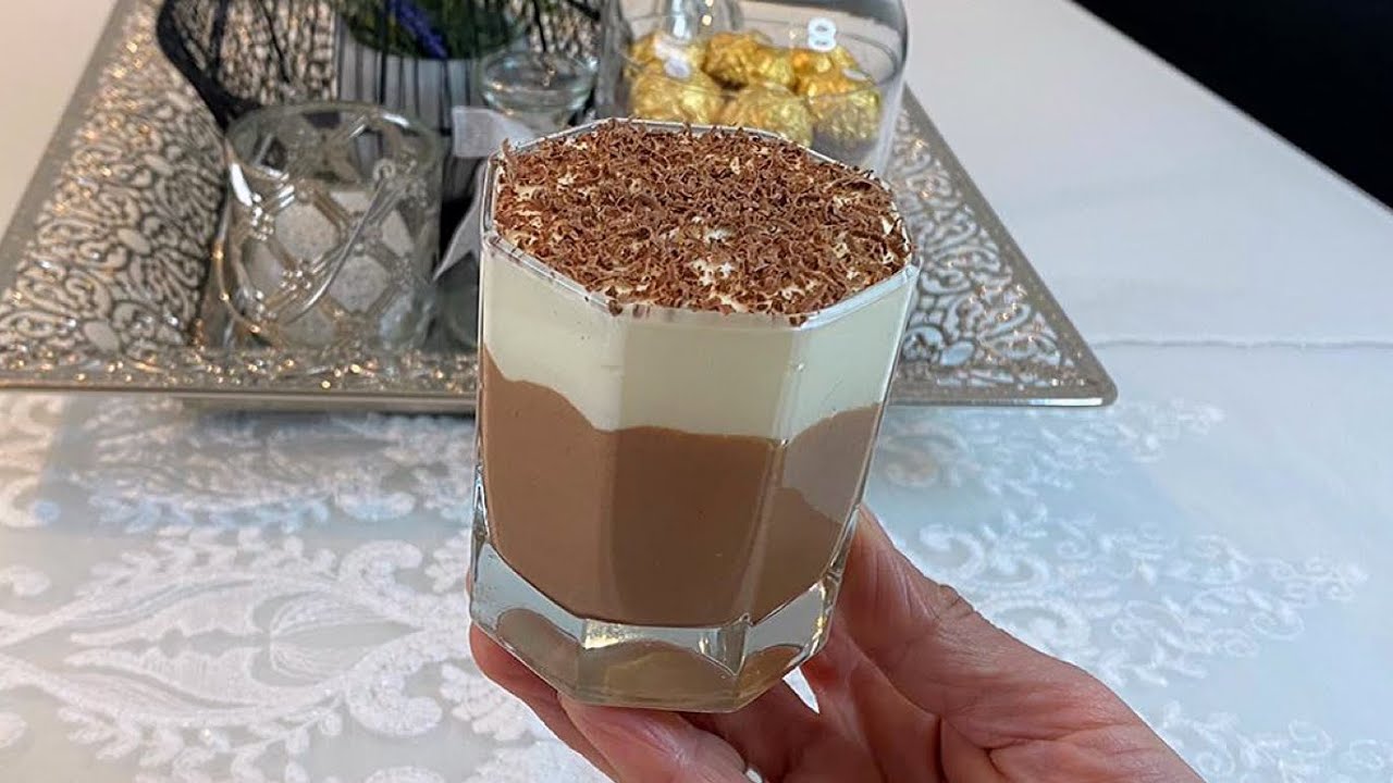 Weiße und dunkle Mousse au Chocolat Schokoladenmousse mit 3 Zutaten luftig - locker - schokoladig 👍