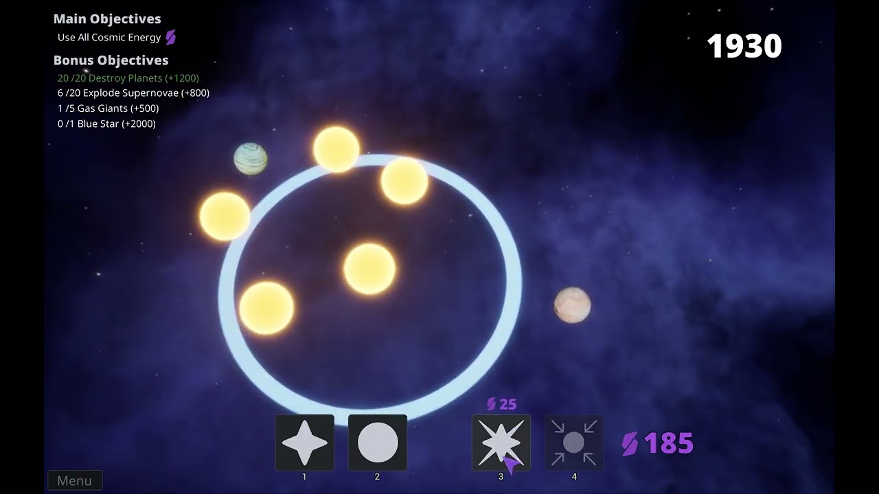 Cosmic Composer — Explode stars and implode planets to get the highest score