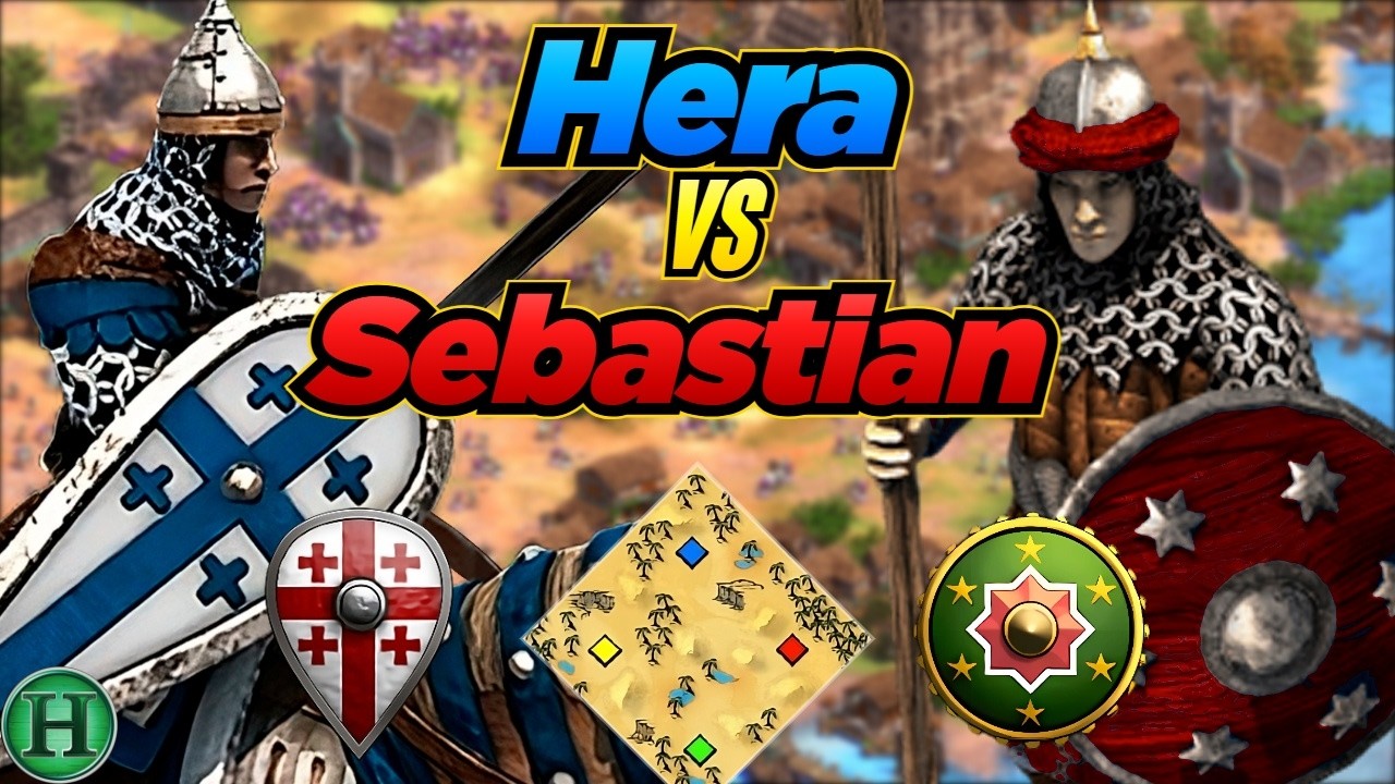 Georgians vs Hindustanis | 1v1 Arabia | vs Sebastian | AoE2