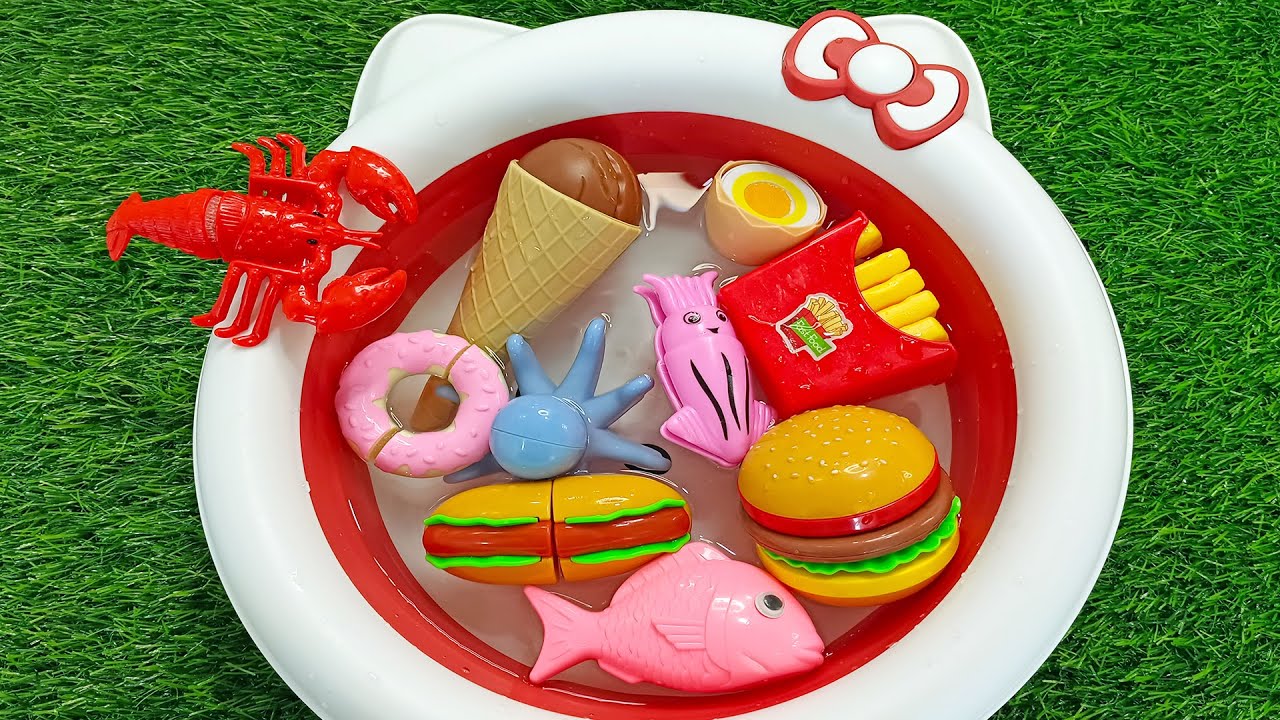 Toy Foods : Donut, Egg, Hot Dog, Pizza, Ice cream - Makanan : Donat, Telur, Es Krim