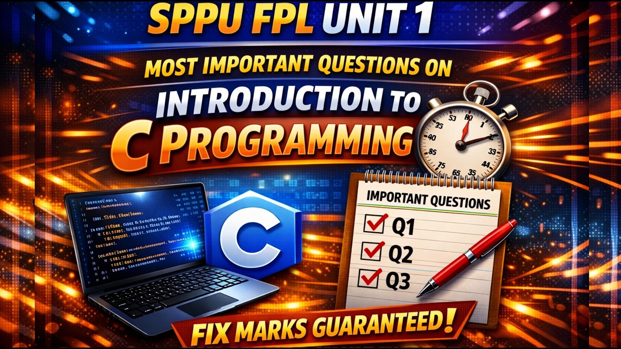 SPPU FPL Unit 1 | Introduction to C Programming | Most Important Questions | Fix Marks
