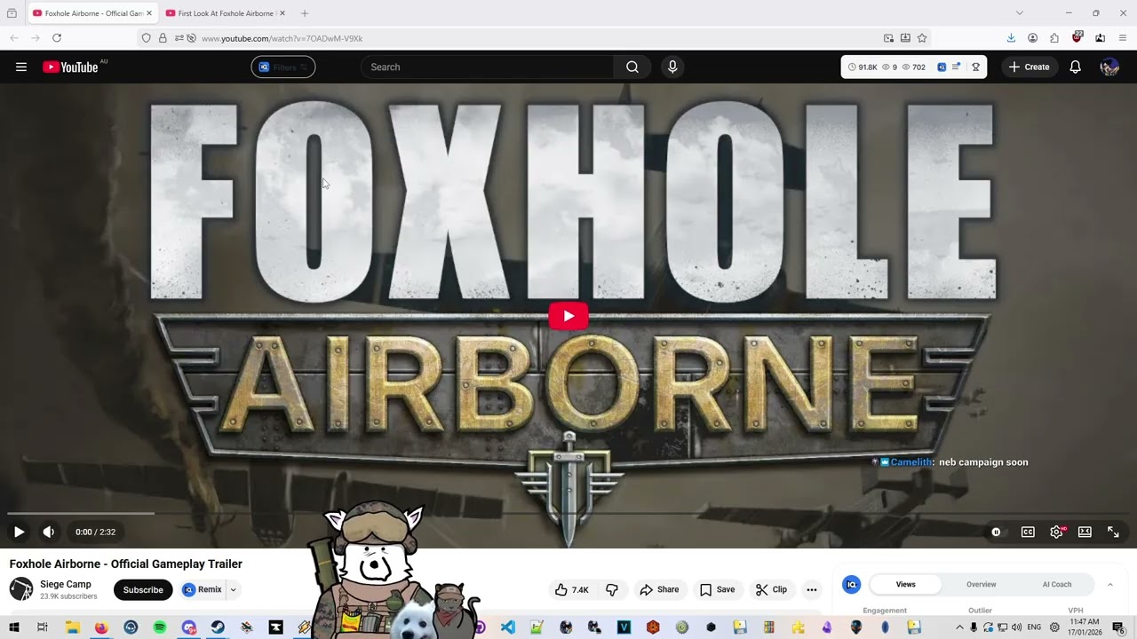 Beagle Reacts to Foxhole Airborne