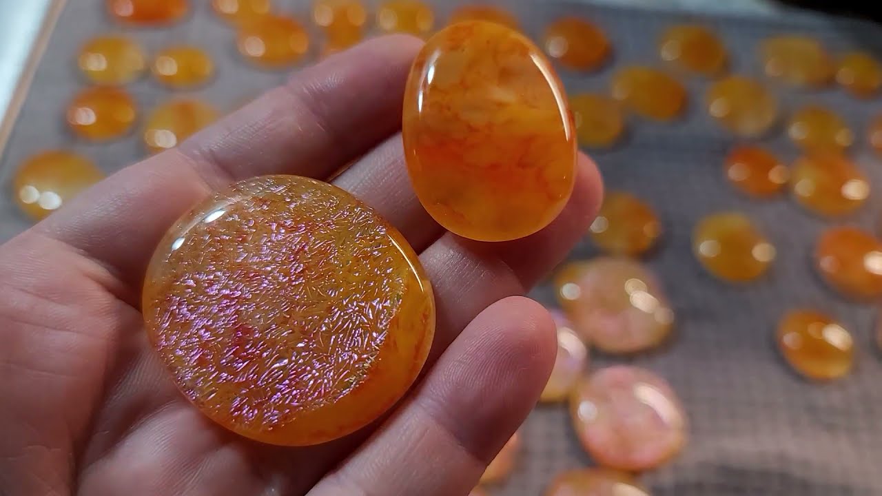 Making Pumpkin Patch Orange Fused Glass Cabochons