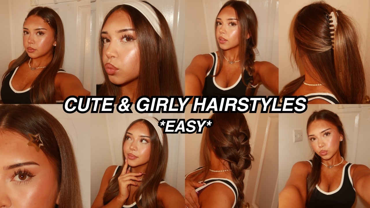 4 CUTE & GIRLY HAIRSTYLES!! *heatless* *easy*