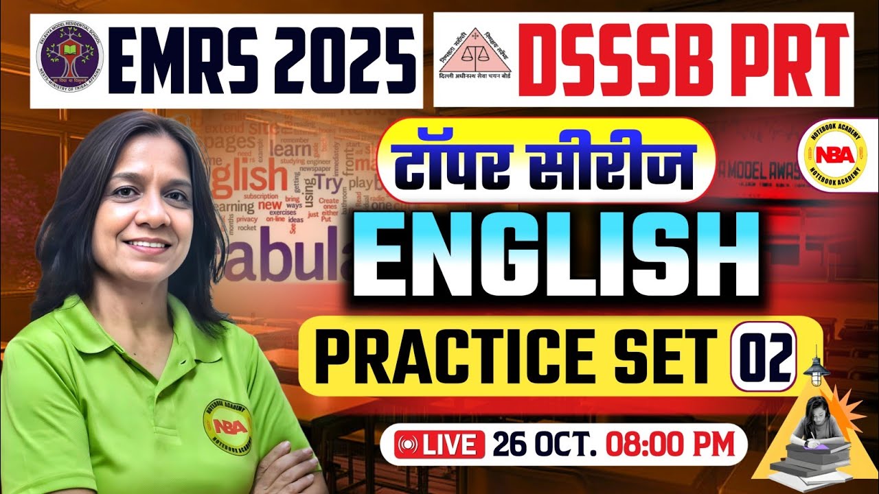 EMRS 2025 | DSSSB PRT Topper Series | English Practice Set 2 | Vibha Mam
