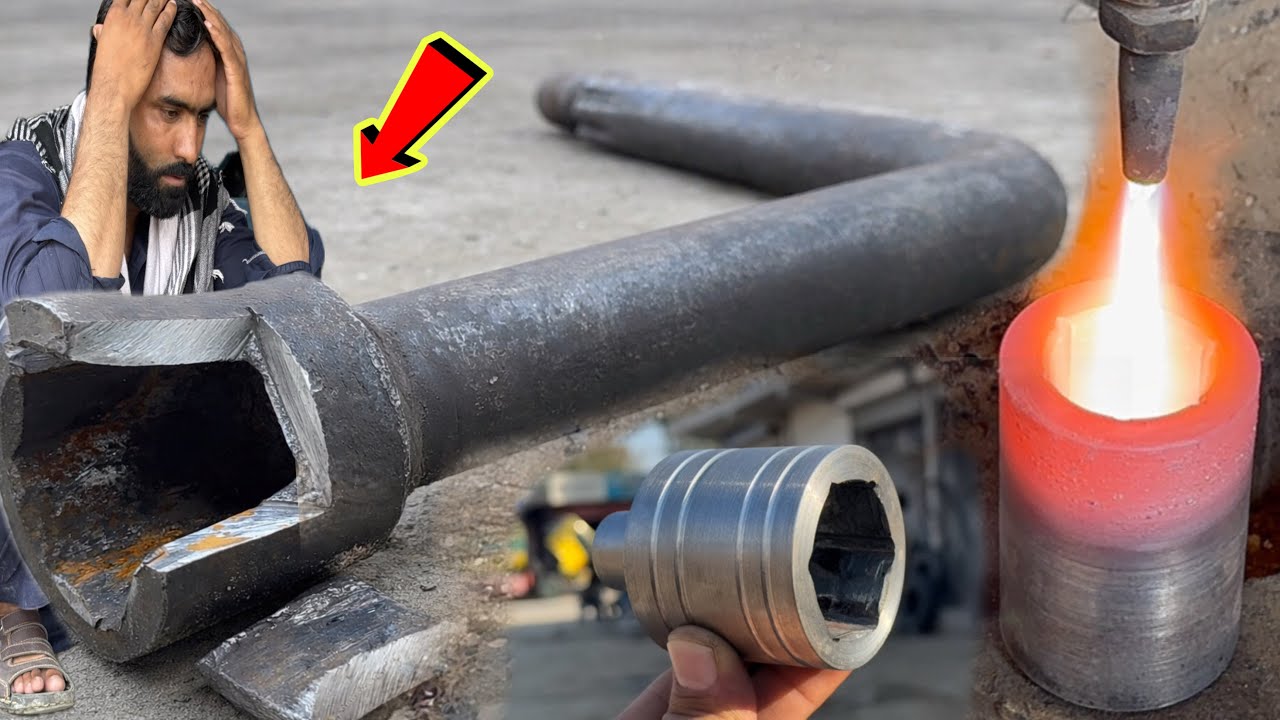 A Heavy Duty Spanner Shattered While Opening Jammed Nut Then High-Tolerance Mechanic Repair it 