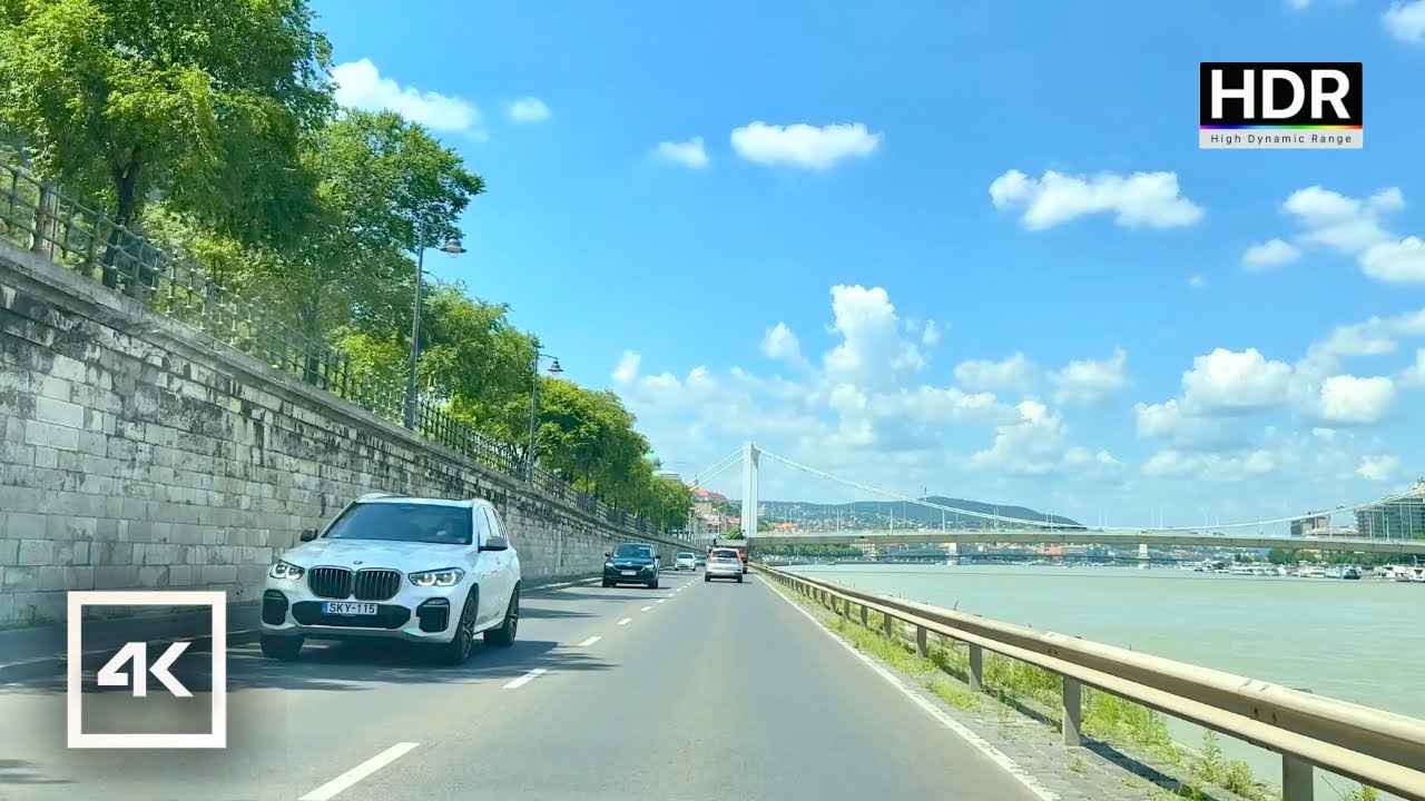 🇭🇺 4K Driving in Budapest Along the Danube River ( HDR 60fps.)