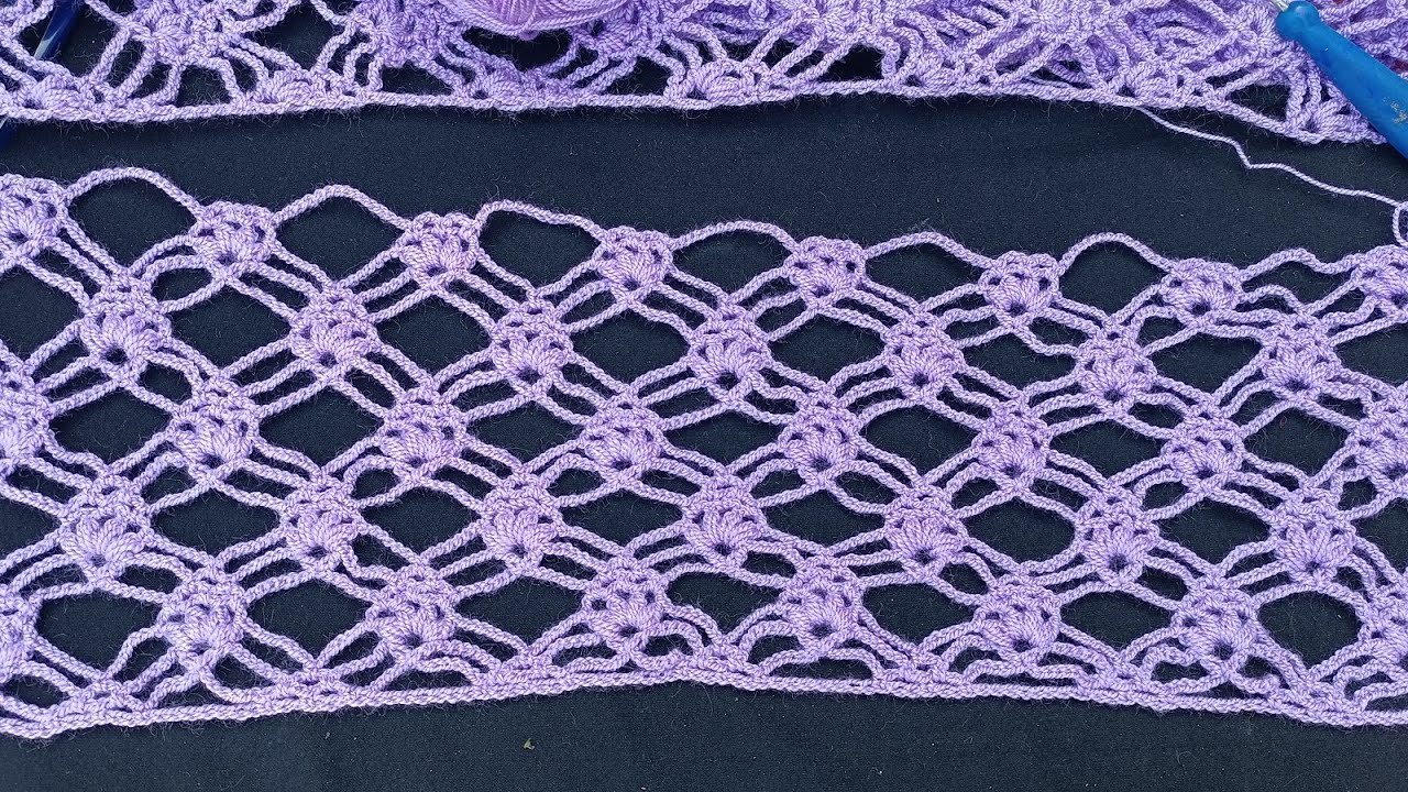 punto piña con puff  a crochet