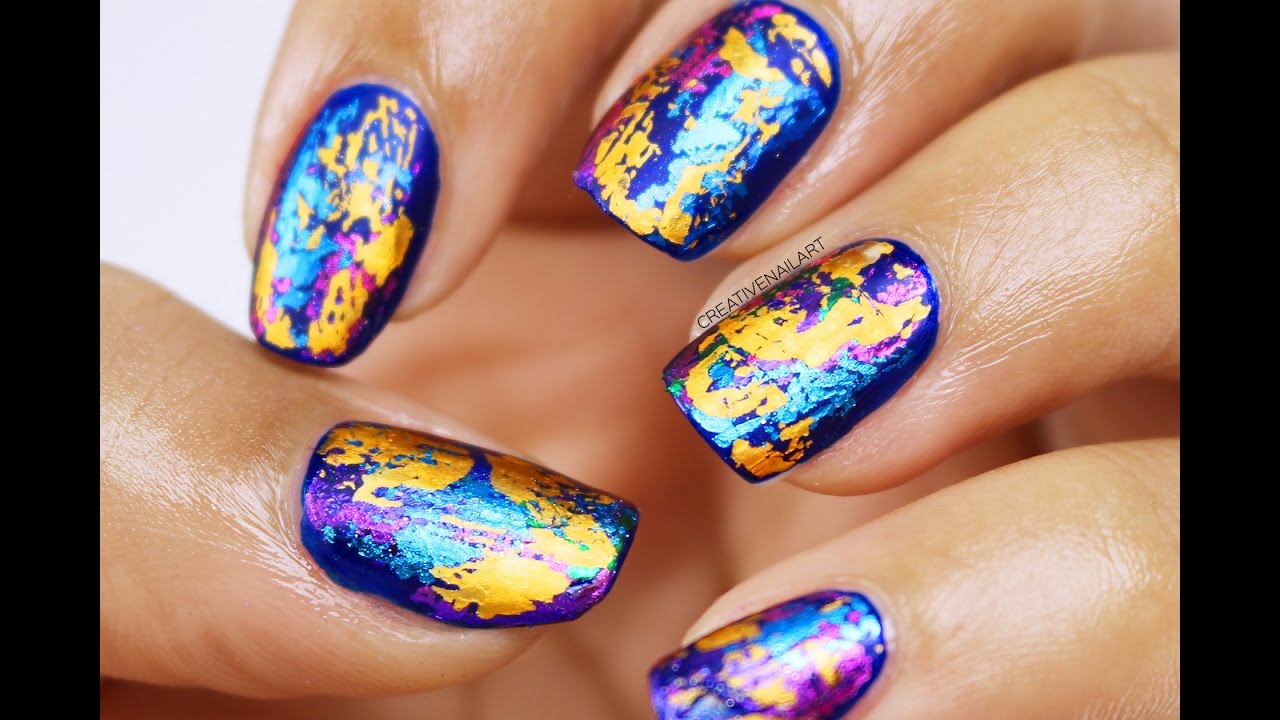 Matte foil nail art