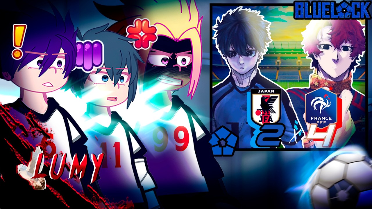 ⚽🔒🟦Blue Lock Jap&atilde;o React Jap&atilde;o VS Fran&ccedil;a | Gacha React 🇧🇷/🇺🇸