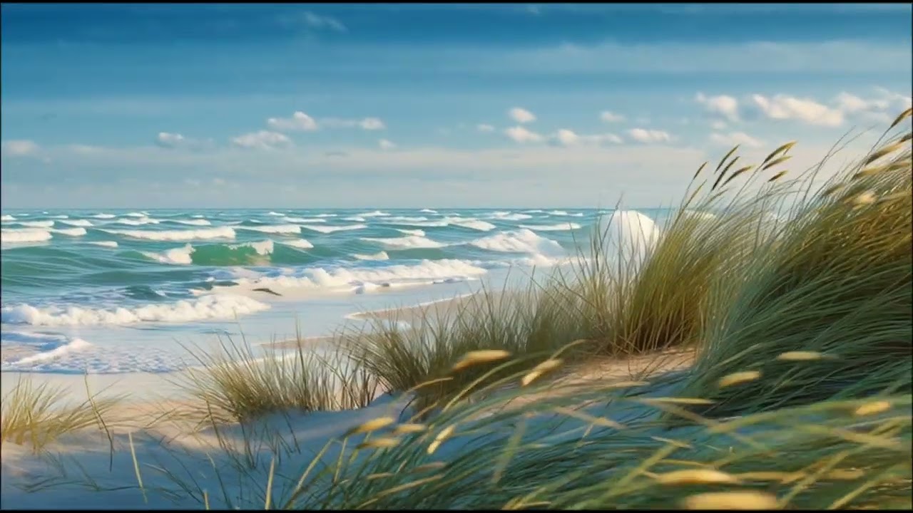 Beach Grass & Ocean Waves 🌾🌊 1 Hour of Natural Coastal Relaxation (No Music)
