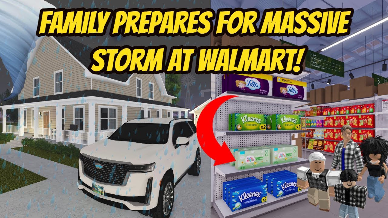 Гринвилл, Висконсин Roblox l Семья готовится к ОГРОМНОМУ ТОРНАДО *Покупки в Walmart* Ролевая игра