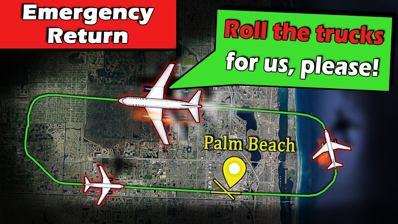 LEFT ENGINE FIRE on Takeoff | Delta A320 Emergency Return to Palm Beach