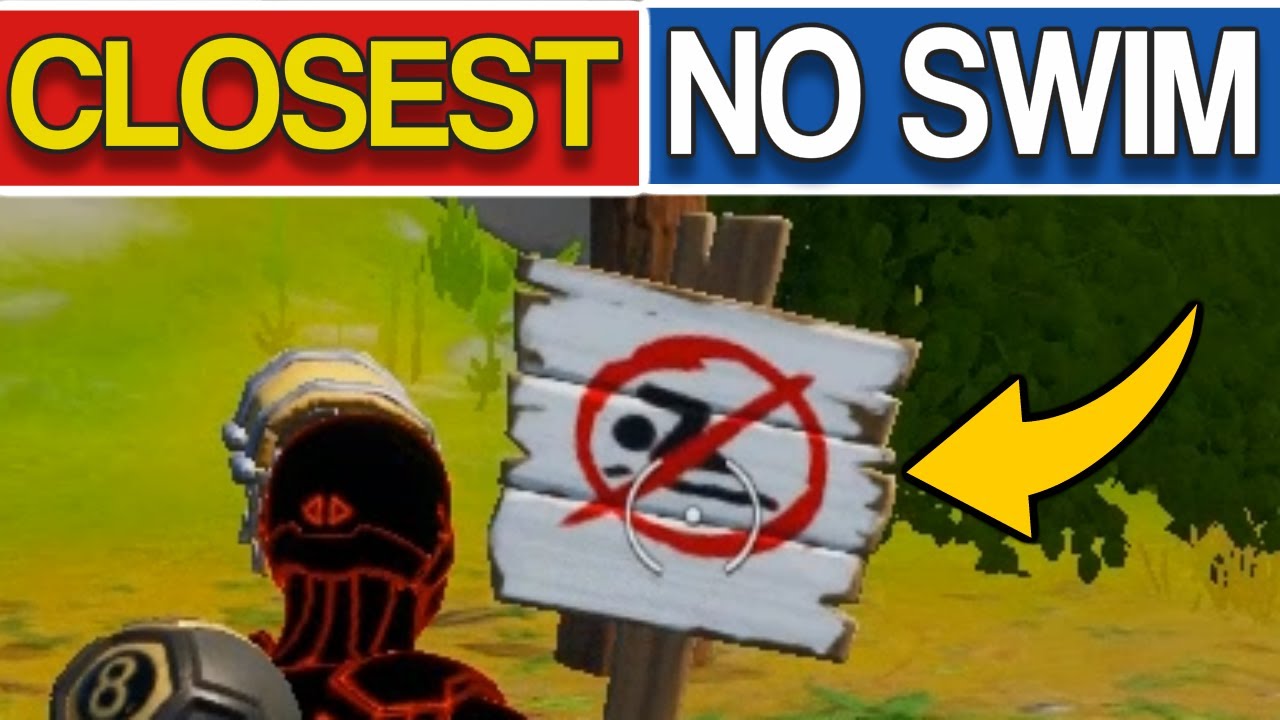 Fortnite NO SWIMMING signs (The Closest Ones) - All no swimming signs in Fortnite Chapter 2