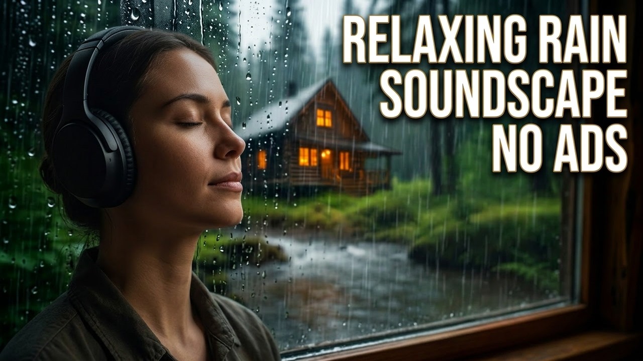 Forest Cabin Hideaway | Relaxing Rain Soundscape No Ads