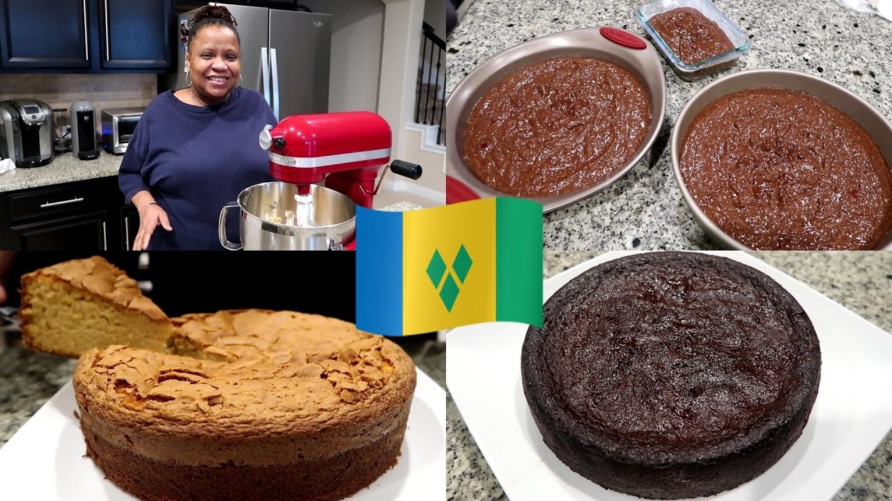 St. Vincent Black Cake & Plain Cake! | Caribbean Black Cake for Easter | Island Fruit Cake with Wine