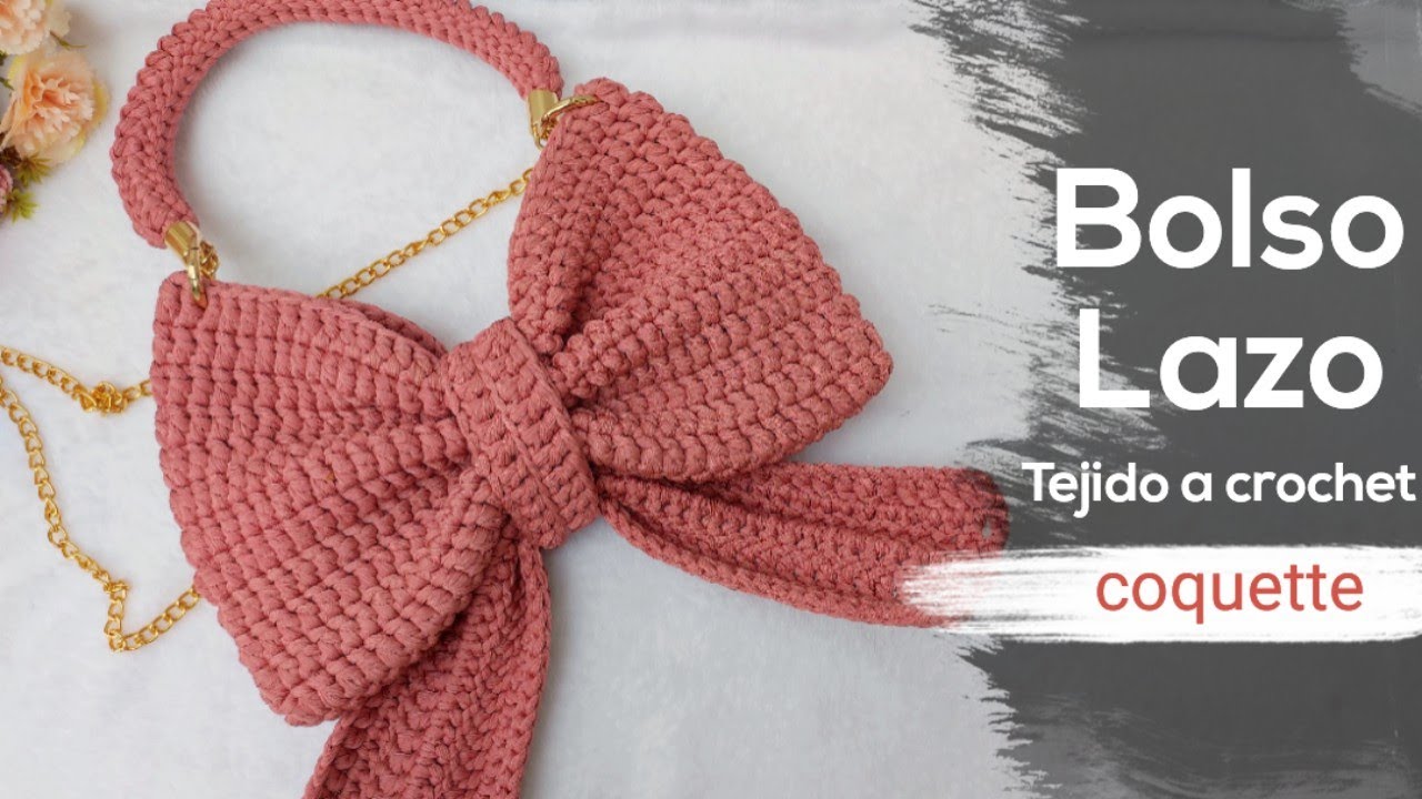 📍Tutorial /Bolso Lazo tejido a Crochet / Moda Coquette 🎀🎀 / facil y rapido