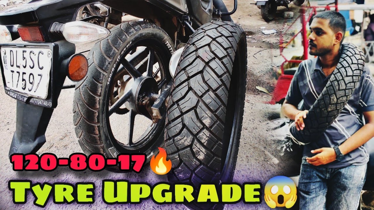 TVS Raider Rear Tyre Upgrade🔥 | Wide Tyre 120-80-17 Better Grip & Looks!