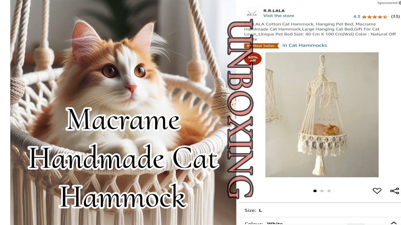 Macrame Handmade Cat Hammock | Cat Swing | UNBOXING