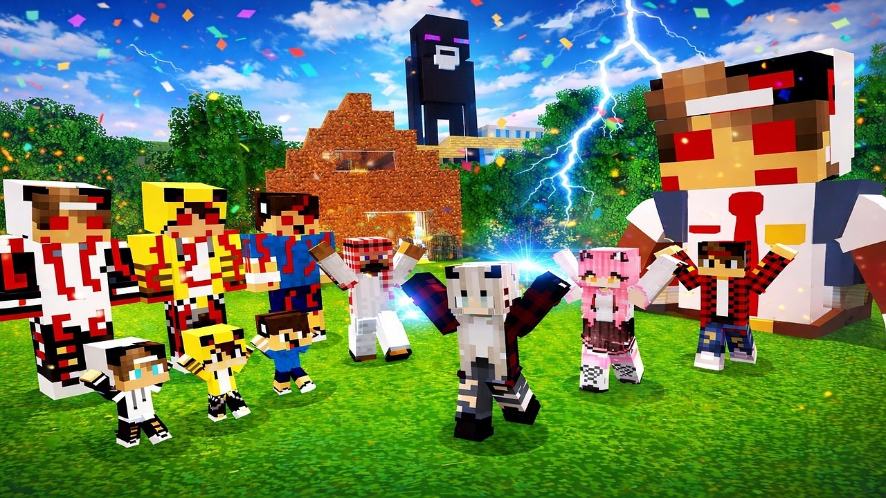 ماين كرافت لكن انقذت جيجي وكعبول وعبوسي من جيش العلاق الخارق 😨😱 #فلم_ماين_كرافت