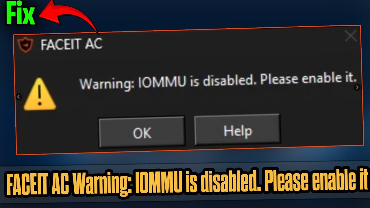 🛠️ Fix FACEIT AC Warning: IOMMU Is Disabled | Easy BIOS Enable Guide