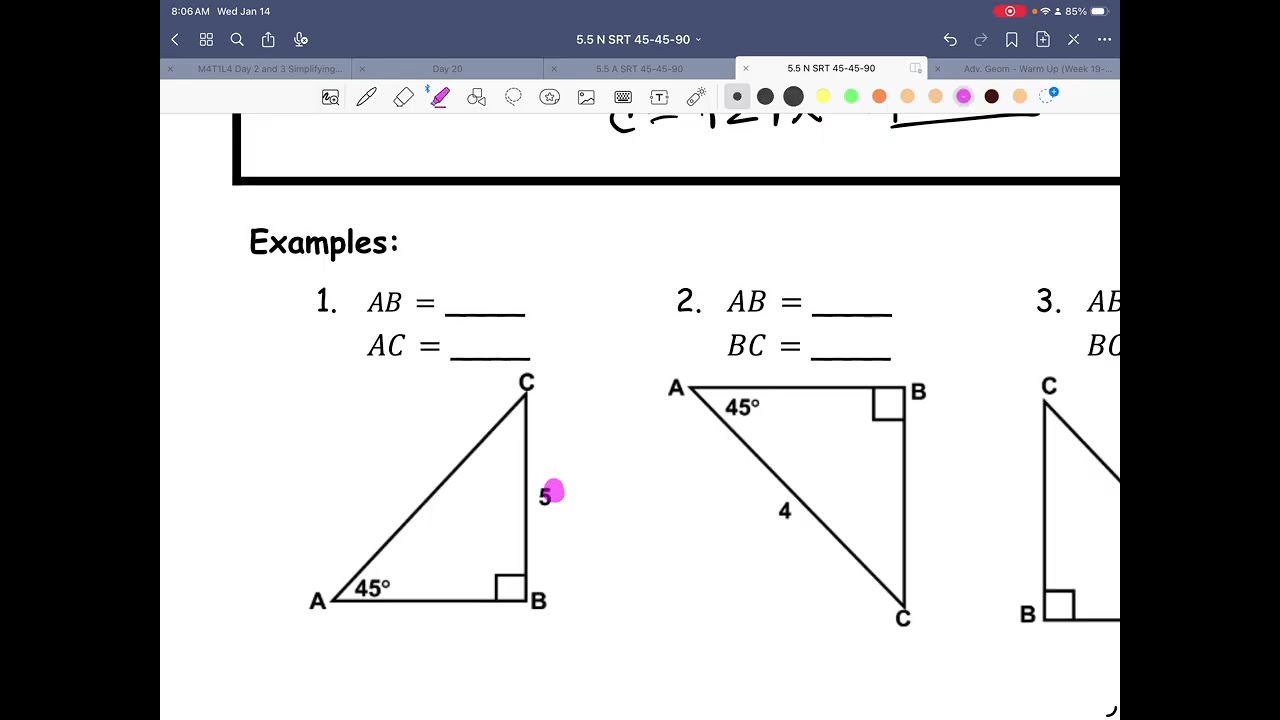 Adv  Geometry - Class Video & Notes (Wednesday, January 14th)