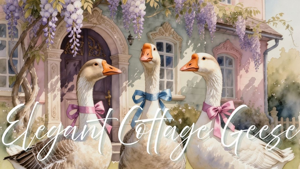 Elegant Cottage Garden with Geese 🪿🌸 45 Min Relaxing Instrumental | Soft Spring Ambience