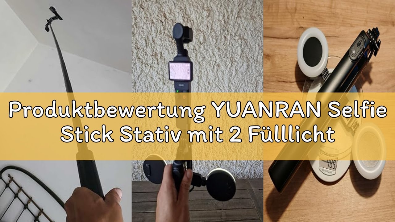 Produktbewertung YUANRAN Selfie Stick Stativ mit 2 Fülllicht, Metall Handy Stative mit Fernauslöser,