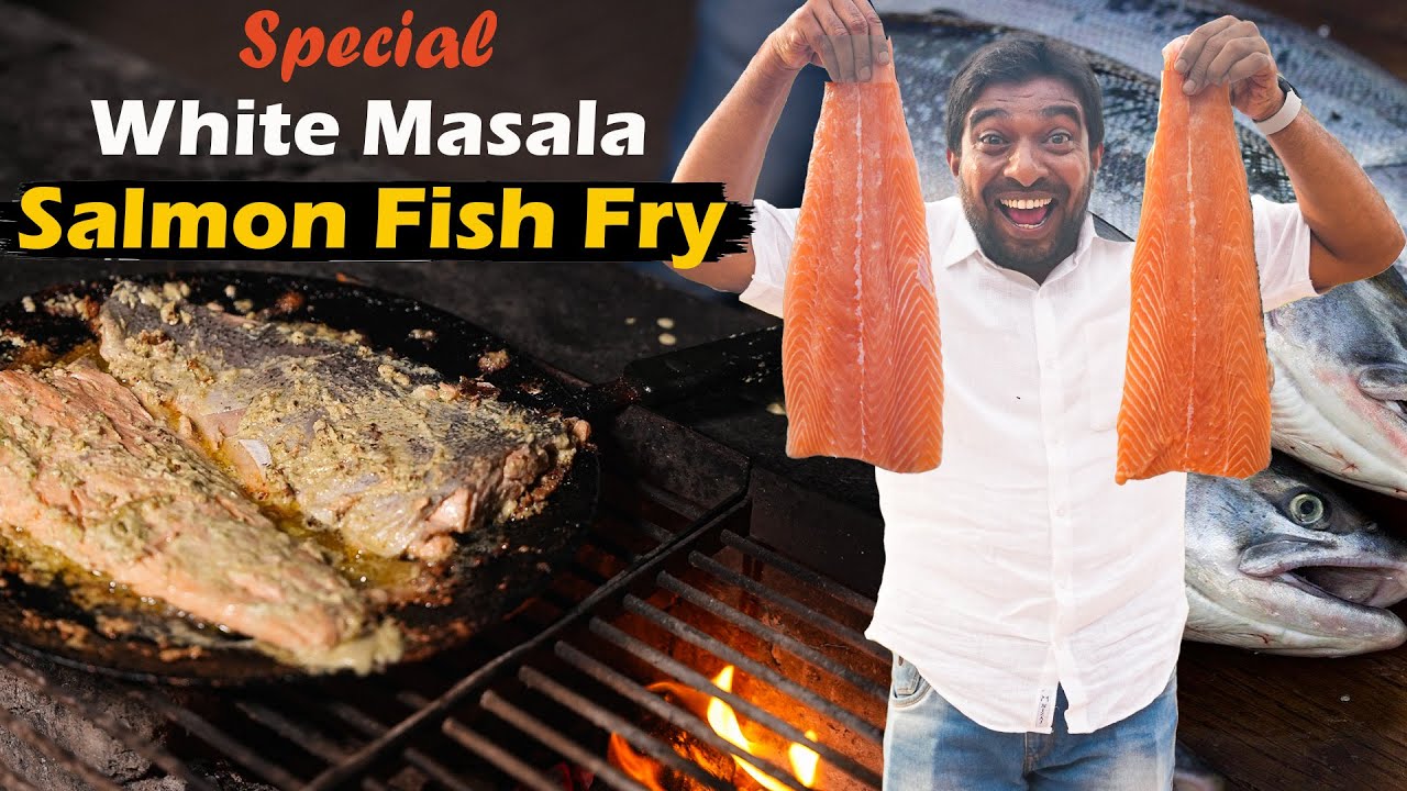 White Masala Salmon Fish Fry Recipe | Easy Cooking with Jabbar Bhai...