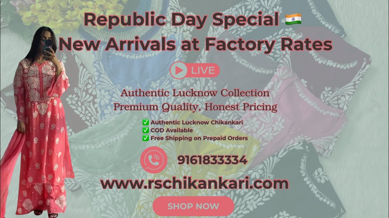 Republic Day Special 🇮🇳 | New Arrivals at Factory Rates | LIVE | RS Chikankari