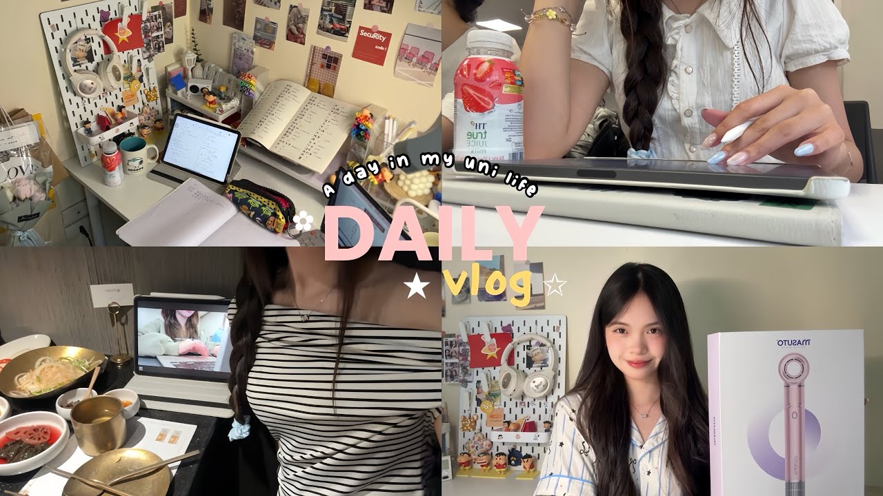 DAILY VLOG| Một ngày đi học của sinh viên năm 2, uốn tóc, ăn thịt nướng, chạy deadline, ôn thi #vlog