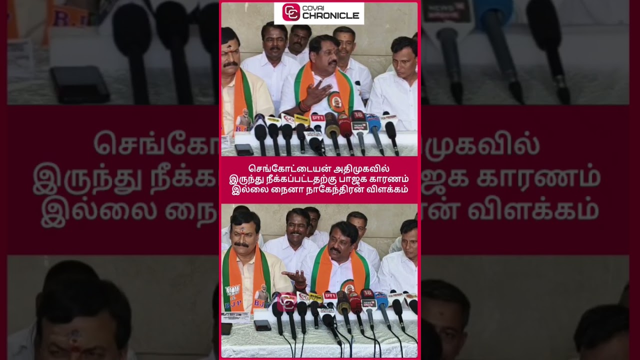 BJP is not responsible for Sengottaiyan's removal from AIADMK - Naina Nagendran explains
