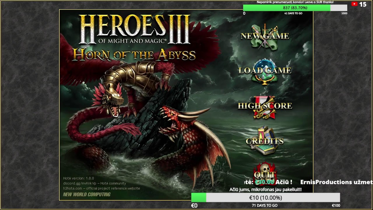 Sveiki,Heroes of Might  and Magic III / EL DU