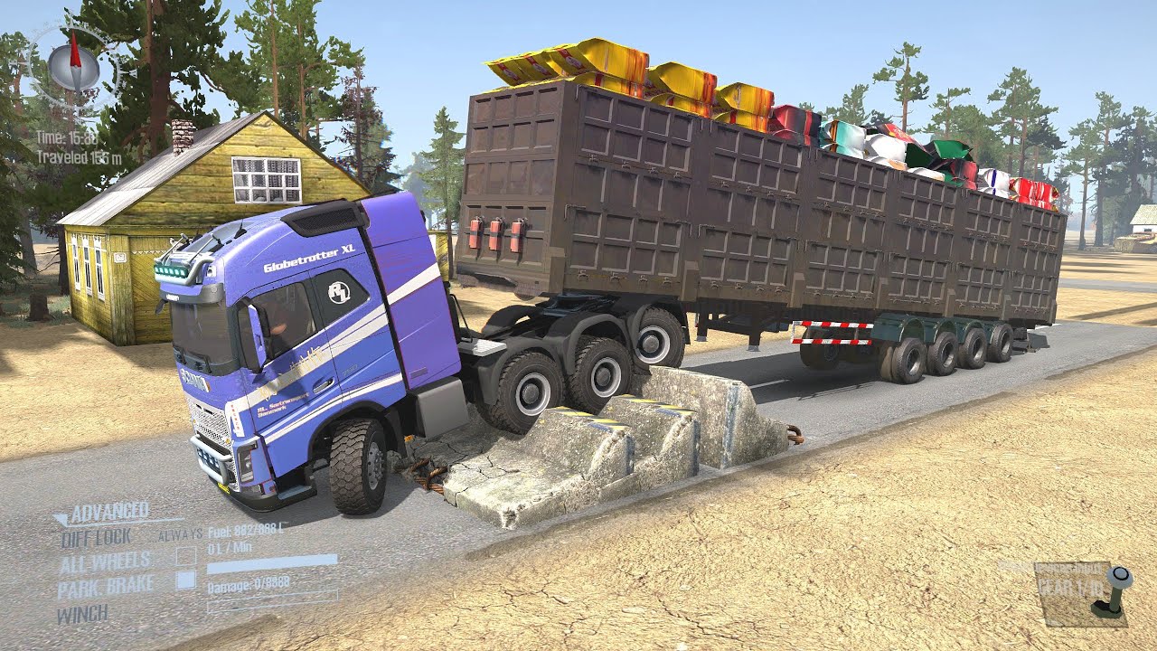 The Most DANGEROUS Bridge Crossing in MudRunner! Truck Shacman X3000 #mudrunner