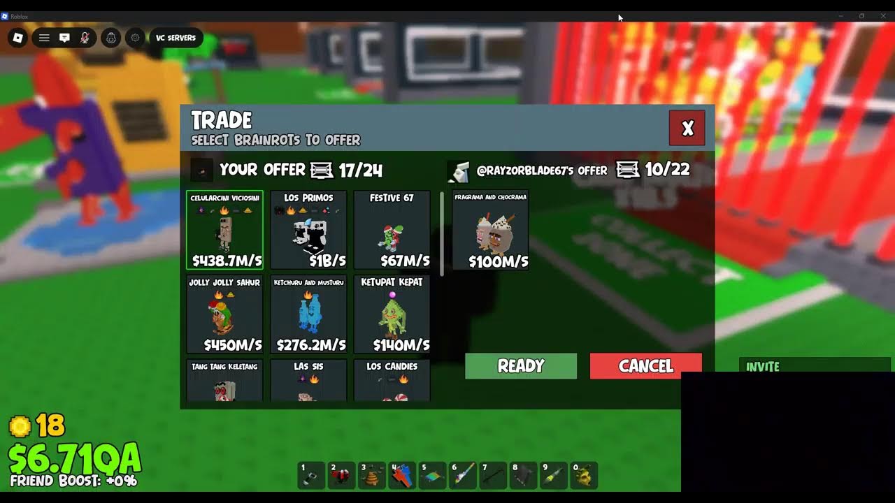 Trading and Dueling in Steal a Brainrot (User: BogoBogo55)