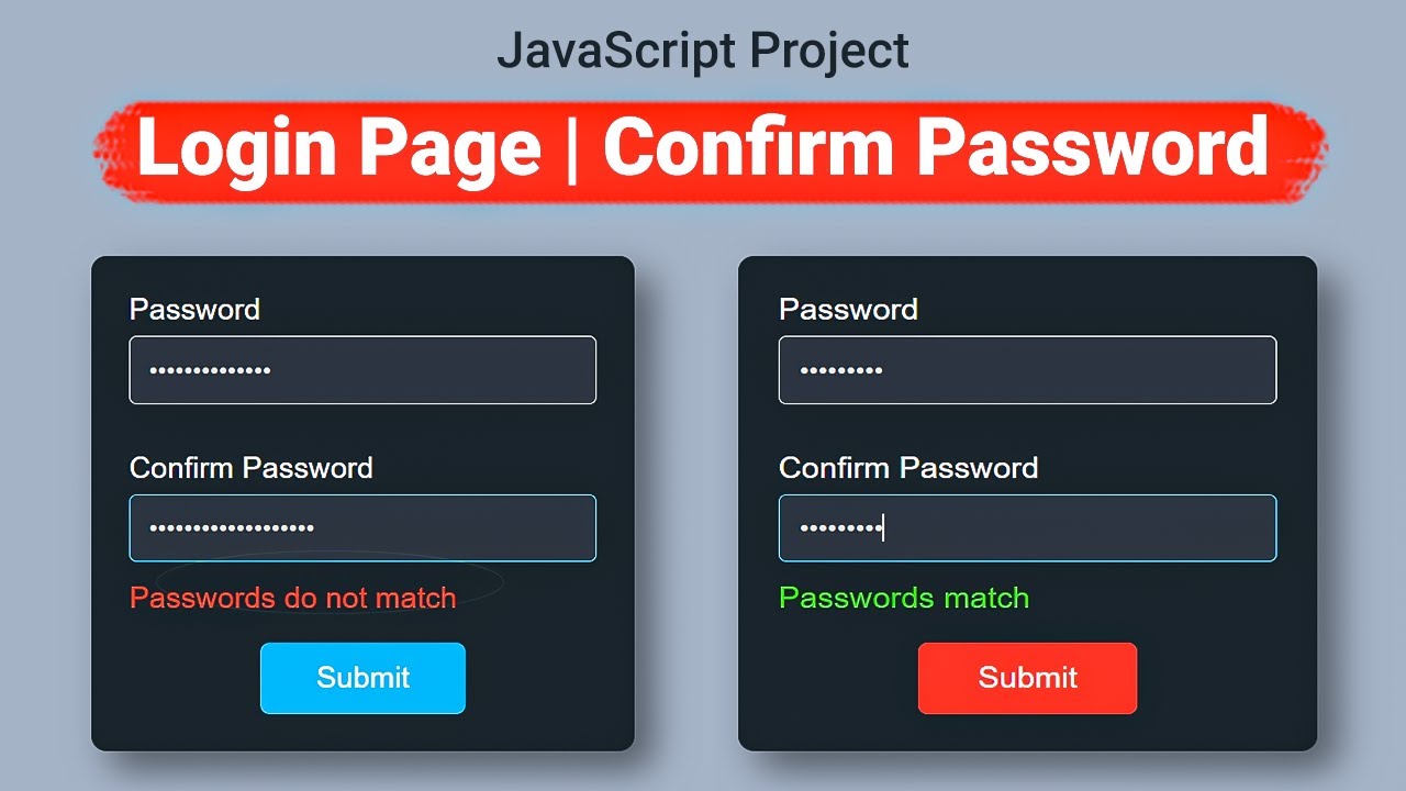 Build a Secure Login Page with Password Confirmation 🔐 | HTML, CSS & JS Tutorial 🚀| MZCode01 #coding
