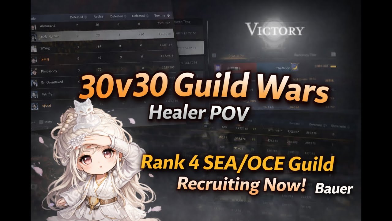 #4 Ranked Guild Asia 30vs30 | not a heal bot Healer POV - Bauer | #wherewindsmeet
