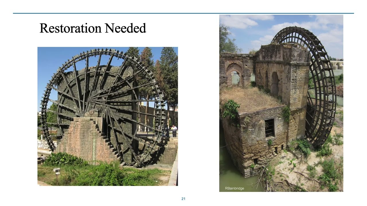 Noria water wheels have long been used to raise water for cities and agriculture irrigation