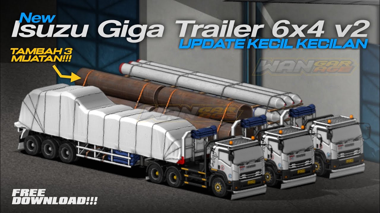RILISSS!!! Mod Isuzu Giga Trailer Update 3 Varian Muatan || bussimulatorindonesia