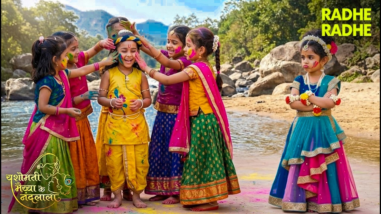 जब कान्हा ने राधा को छोड़ गोपियों को लगाया रंग! 😲⚡| Yashomati Maiyaa #radhekrishna #radheradhe #god