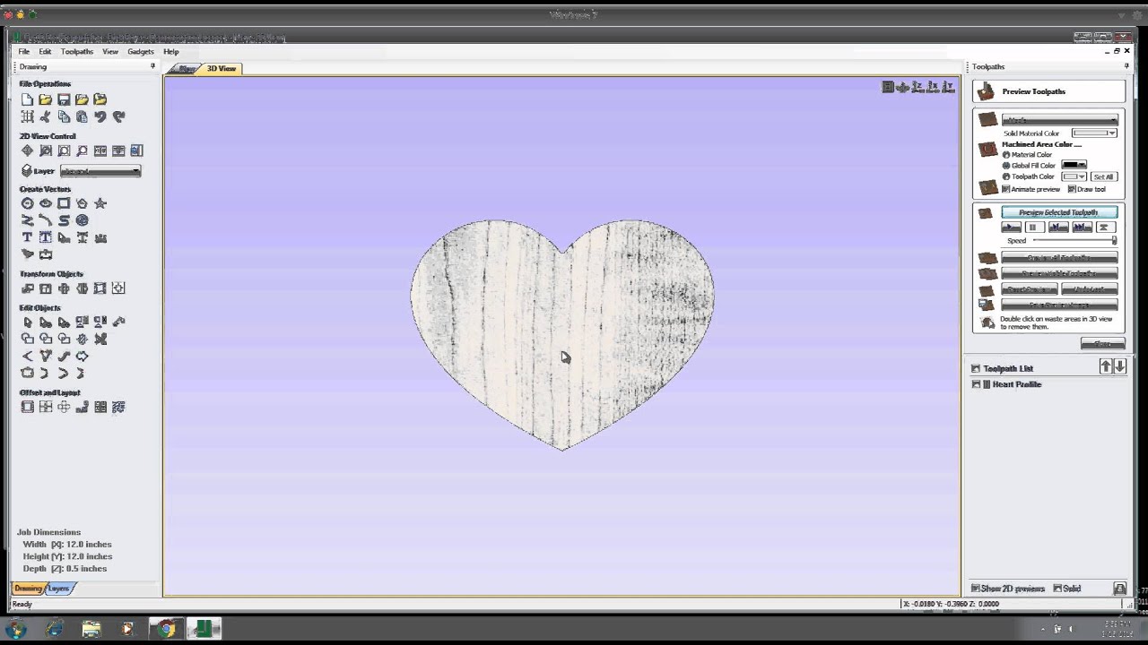 STEPCRAFT TRAINING - How To Draw A Heart In Vectric Cut 2D or V Carve