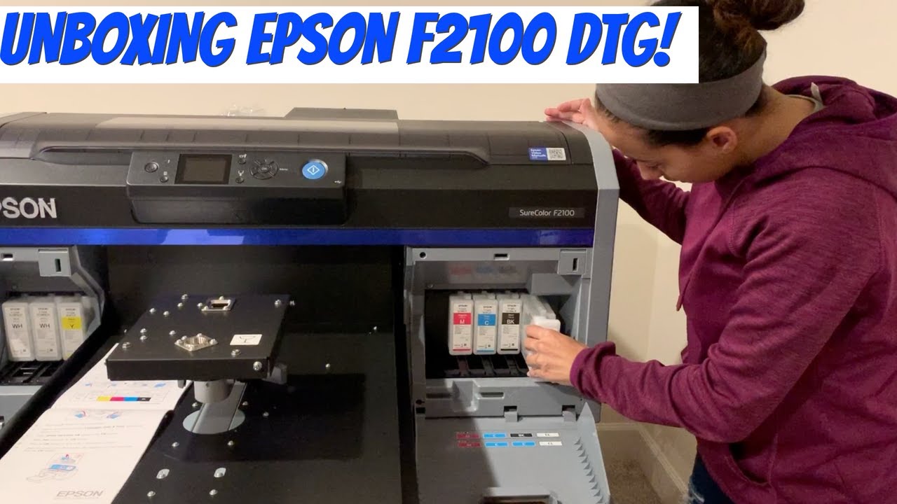 UNBOXING AND SETTING UP MY NEW EPSON F2100 DIRECT TO GARMENT PRINTER! 2020 EPSON F2100