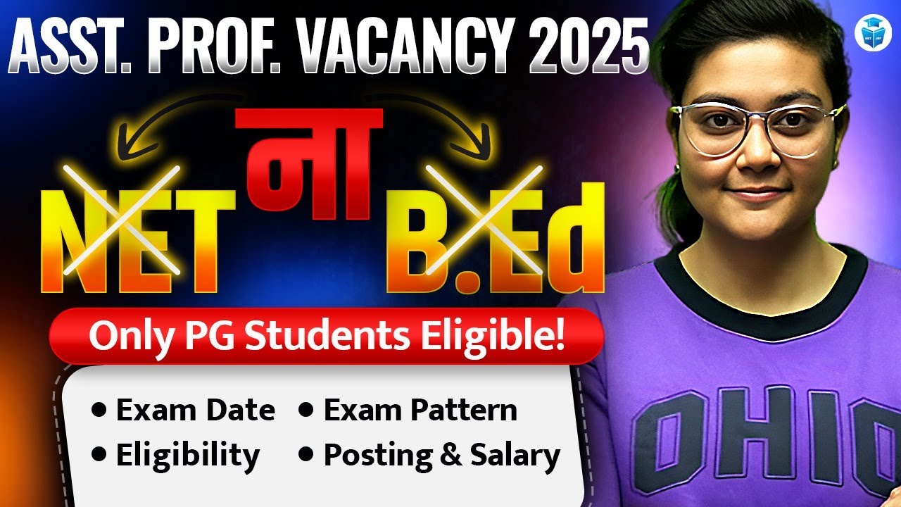 NO NET ❌ NO B.Ed ❌ Assistant Professor Vacancy 2025 | Exam Date Exam Pattern Eligibility