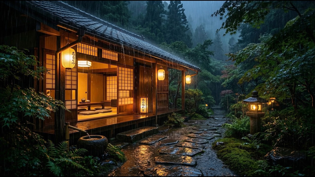 Heavy Rain at Night 🌧️ | 3 Hours Rain Sounds for Sleeping & Relax