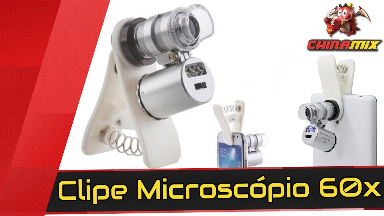 Clipe Universal Para Celular Lente Microscópio 60x