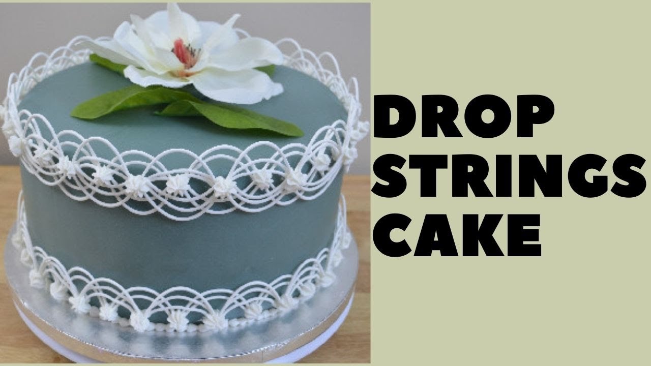 Drop Strings Cake (for royal icing use 3/4 cup water, NOT 3 cups as stated in video)