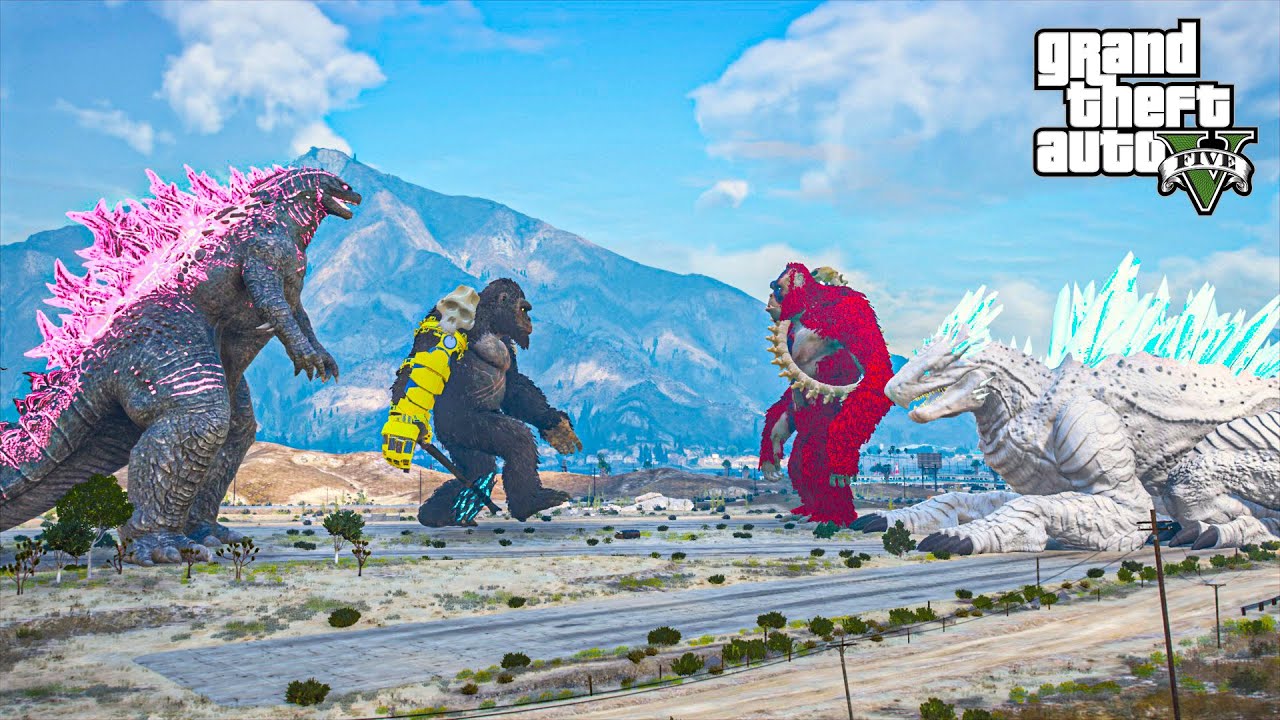 Godzilla X Kong: The New Empire | Epic Battle in GTA 5 Mods Remake